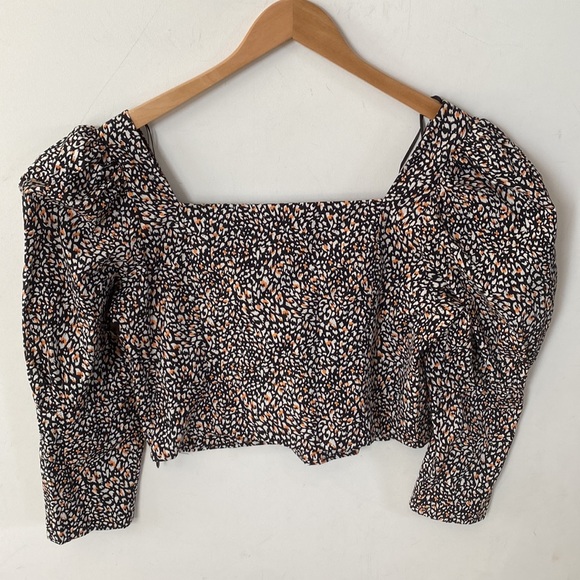 Topshop corset blouse in animal print crop Top , Size 8, NWT - Picture 11 of 14